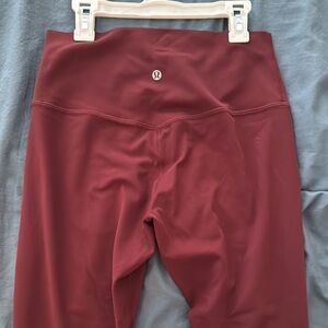 Lululemon Burgundy High-Waisted Leggings